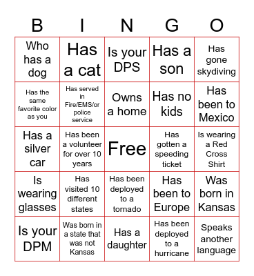 Find someone who: Bingo Card