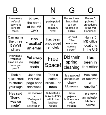 MB Corp In Person/Virtual Bingo! Bingo Card