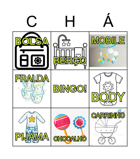 Chá de Bebê Bingo Card