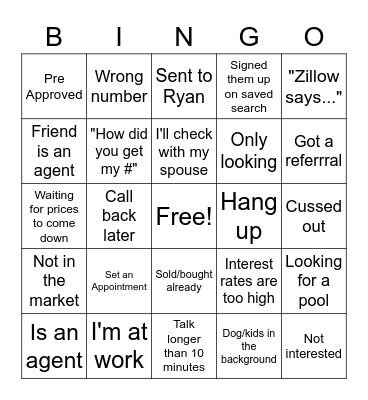 Call Night Bingo Card