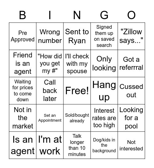 Call Night Bingo Card