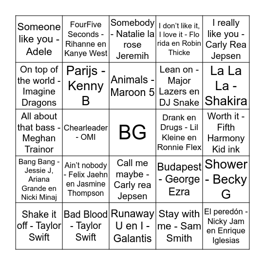 Beautygloss vriendinnenweekend 2015 Bingo Card