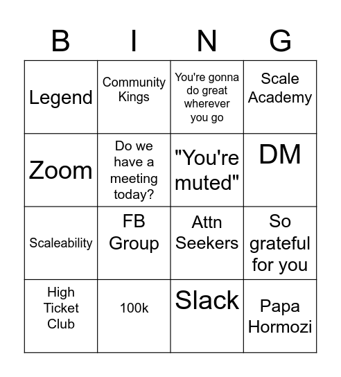 Virtual Bingo Card