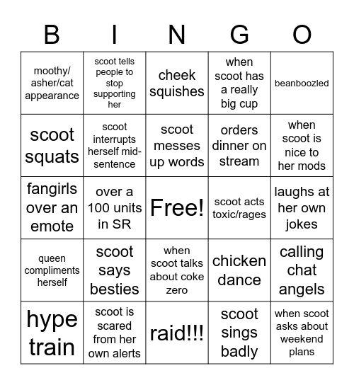 scooterbabe Bingo Card