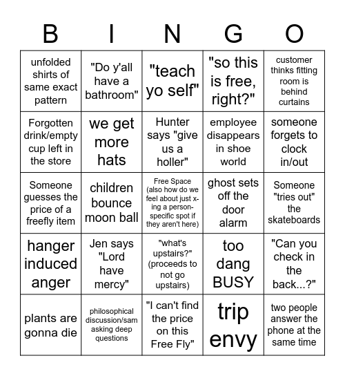 Half Moon Bingo Card
