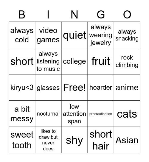 wolfdoctor bingo Card