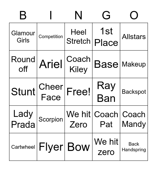 Indiana Spirit Group Bingo Card