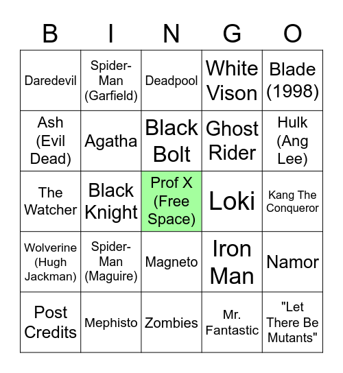 Multiverse of Madness Bingo Card