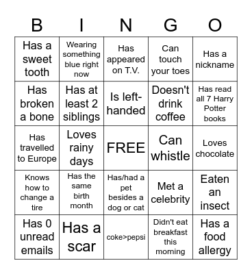 Group 2 BINGO! Bingo Card