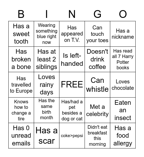 Group 2 BINGO! Bingo Card