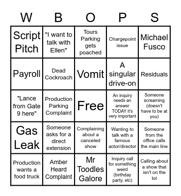 Call Center Bingo Card