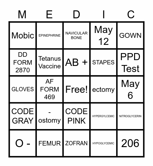 Nurse Tech Week Bingo Card