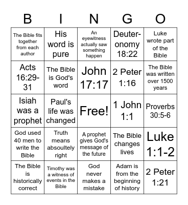 How Do We Know the Bible Is True  Bingo Card