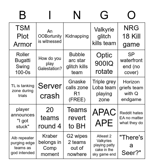 LAN BINGO Card