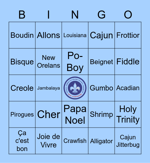 Cajun Night Bingo Card