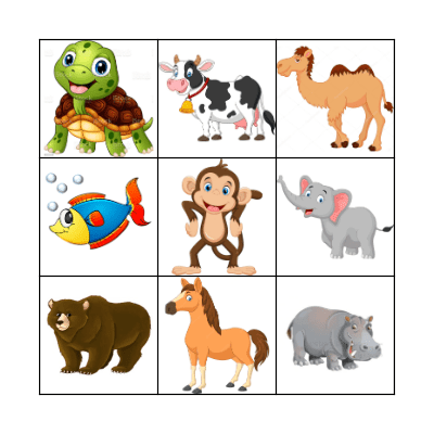 Animals Bingo Card