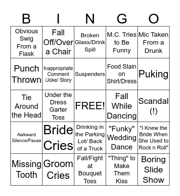 Wedding Bingo Card