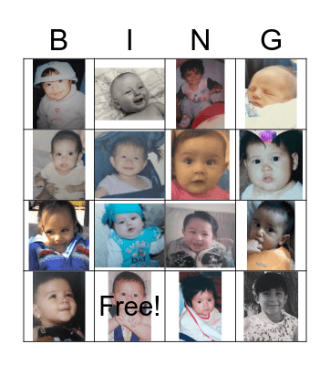 BABY PEP Bingo Card