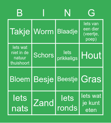 Natuurbingo Card