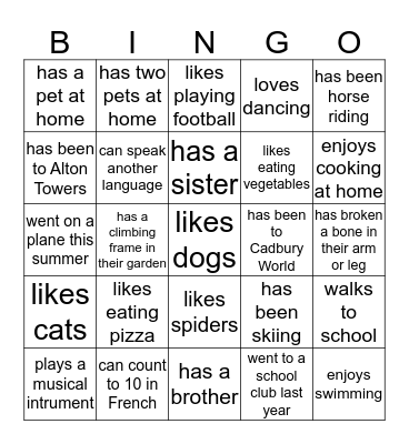 Find someone who... Bingo Card