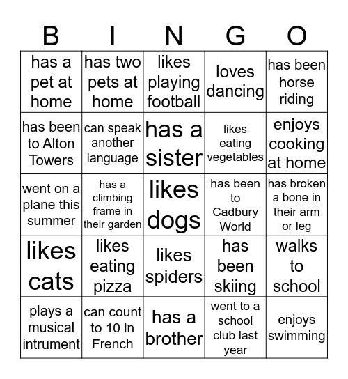 Find someone who... Bingo Card