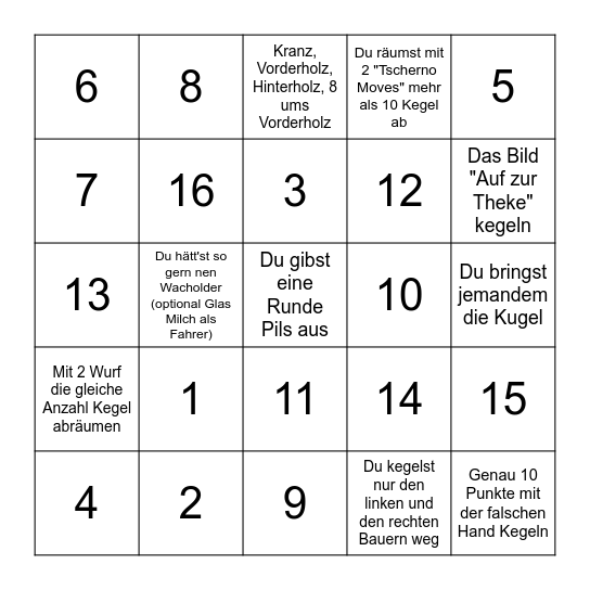 Ultimate Kegelbingo! Bingo Card