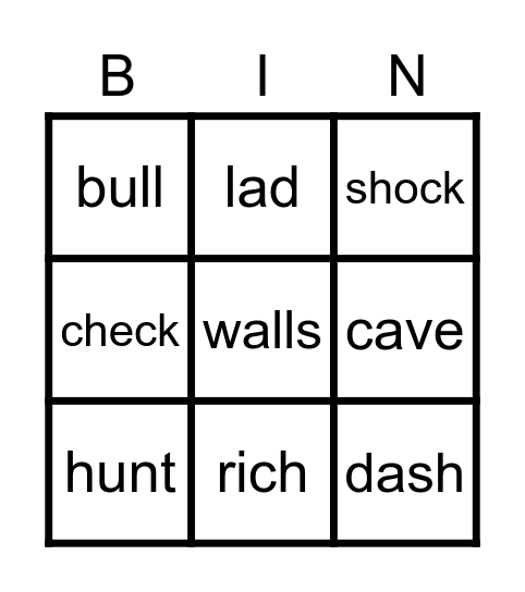 The Story in the Cave Bingo Card