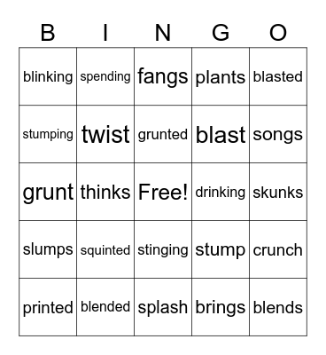 Unit 10 Bingo Card