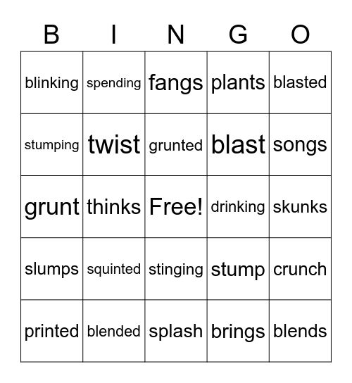 Unit 10 Bingo Card