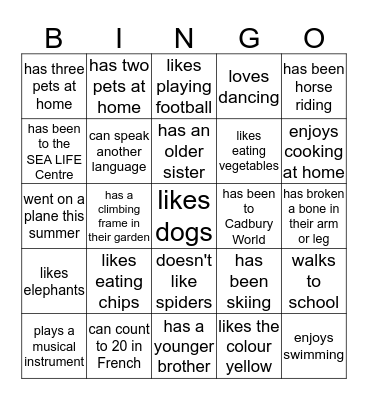 Find someone who... Bingo Card