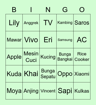 Gelora Bingo Card