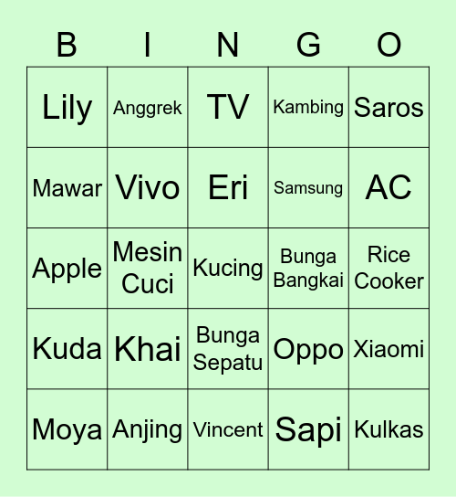 Gelora Bingo Card