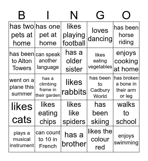 Find someone who... Bingo Card