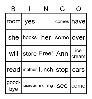 Book2  4.Ann's Mother, 5.Some Day Bingo Card