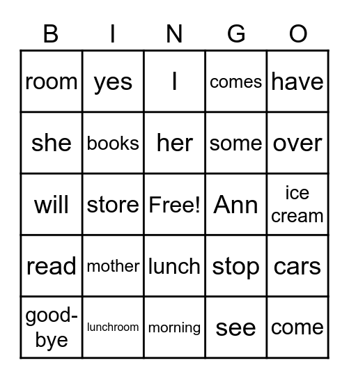 Book2  4.Ann's Mother, 5.Some Day Bingo Card