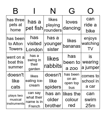 Find someone who... Bingo Card