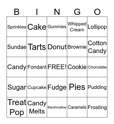 Together We Sweeten the Deal Bingo Card