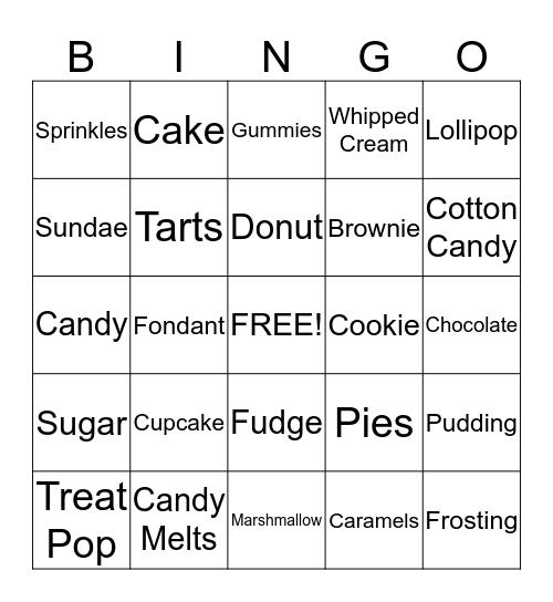 Together We Sweeten the Deal Bingo Card