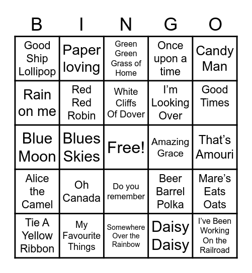 Music music 🎶 Bingo Card