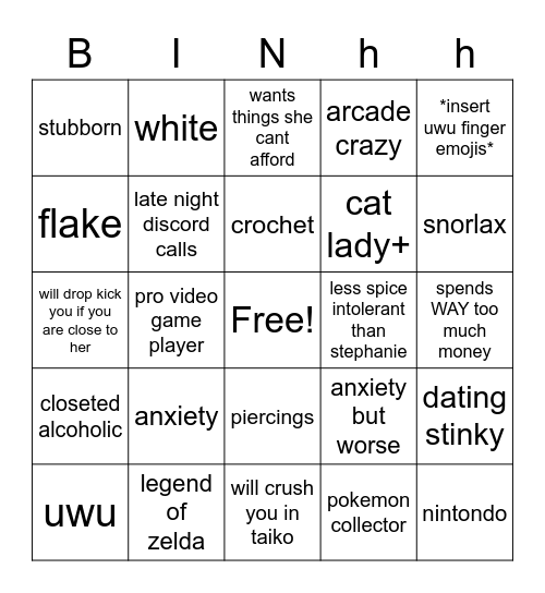 Cheldo Bingo Card