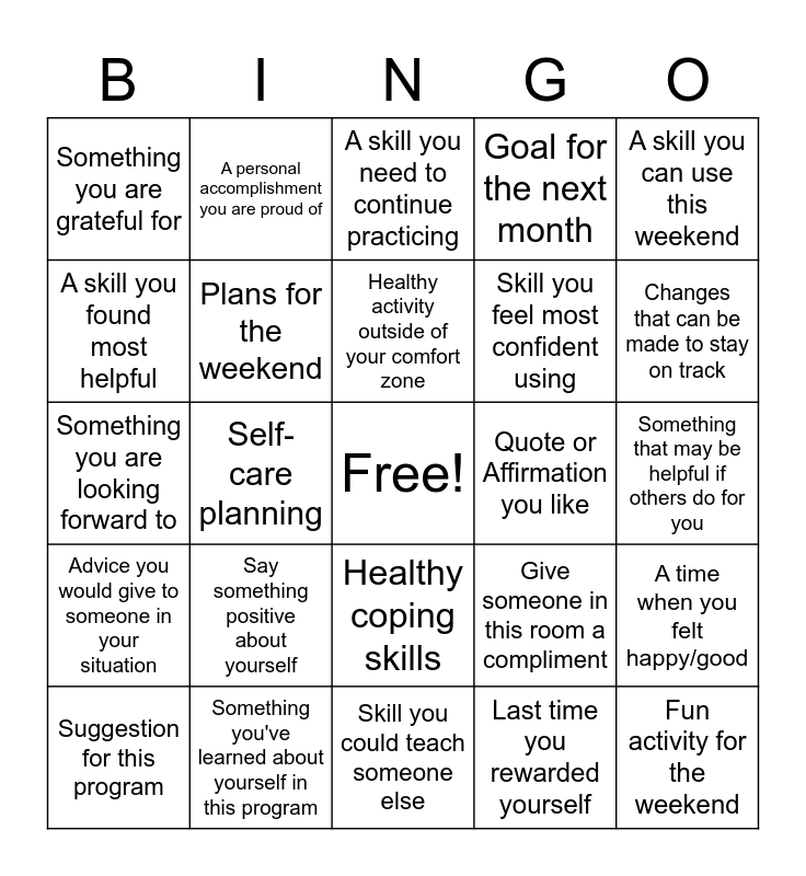 THERAPY BINGO Card