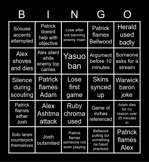 Clash Bingo Card Bingo Card