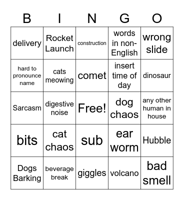 CQ Daily Space Bingo Card