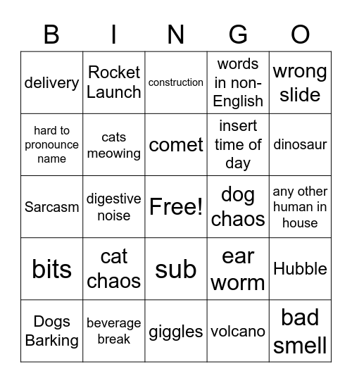 CQ Daily Space Bingo Card