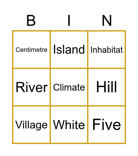 aɪ / ɪ Bingo Card