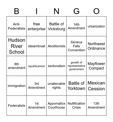 STAAR Review! Bingo Card