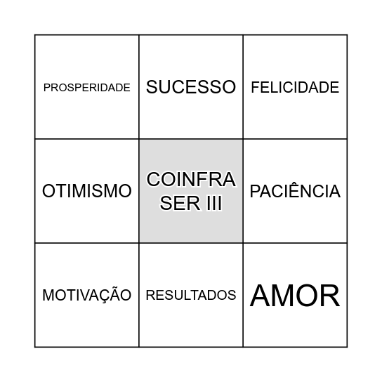 Desejos da Semana Bingo Card