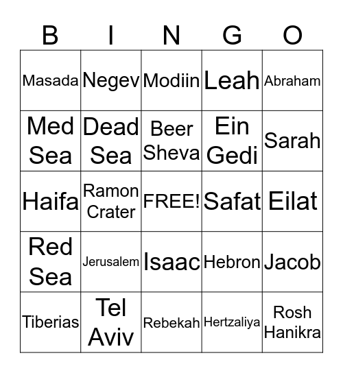 Israel is Real Bingo Card