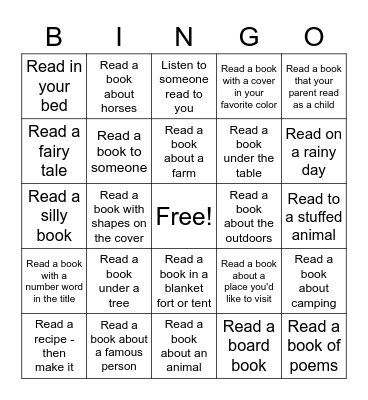 Garnavillo Library  Easy Reader Bingo Card