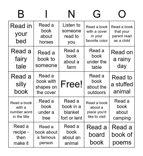 Garnavillo Library  Easy Reader Bingo Card